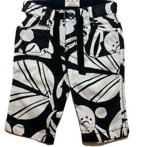 Girl's Old Navy Black & White Floral Rayon Pants